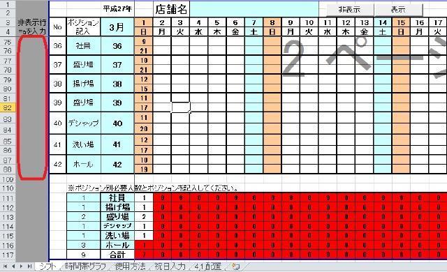 シフト作成表 仕事頑張ろう と 自分に言い聞かせる